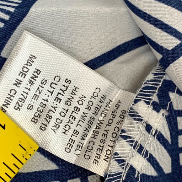 YA Los Angeles Blue White Tank Top Ruffled Sheer Blouse Open Back Sleeveless - Picture 8 of 13